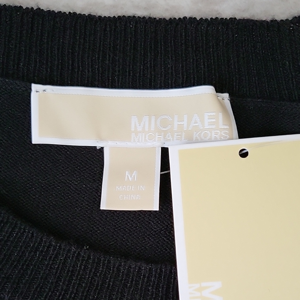 Michael Kors Black Sweater with Floral Embellishments - Picture 2 of 5